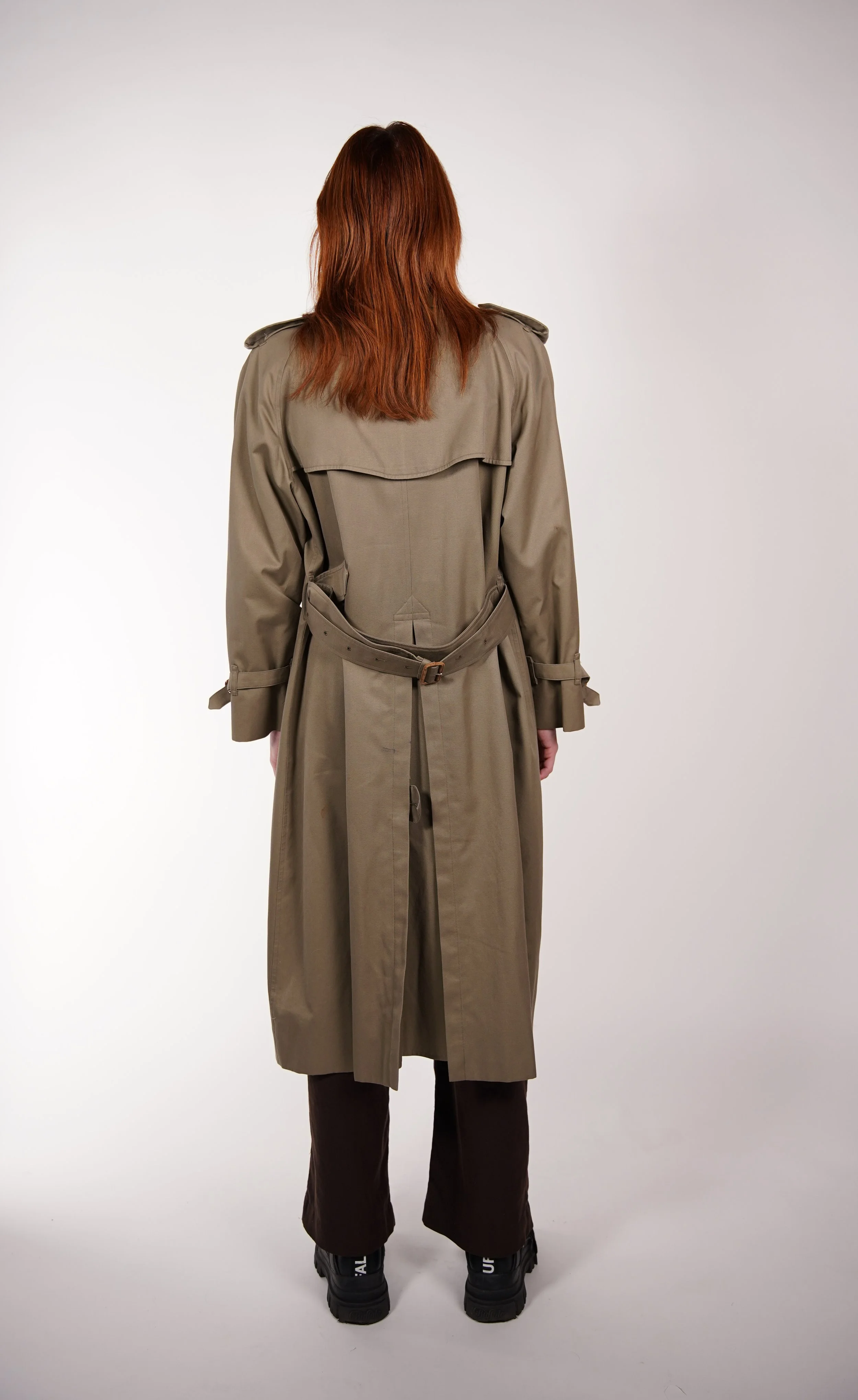 Burberry Green Trench Coat — Check It Vintage